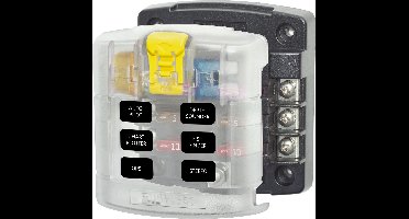 Zekeringhouder 6x auto zekering Blue Sea + cover