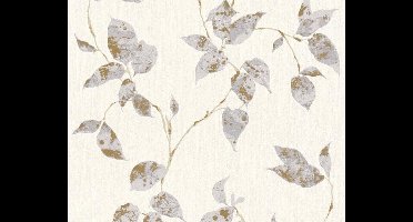 BLADEREN BEHANG | Landelijk - grijs metallic wit - A.S. Création Flavour