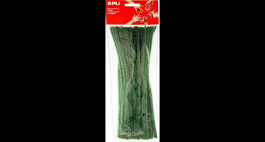 Chenille draad - Pijpenragers Groen 6 mm x 30 cm - 100 stuks