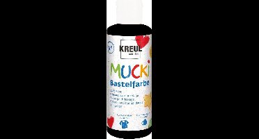 MUCKI Zwarte Knutselverf - 80ml - Dermatologisch getest, parabenenvrij, glutenvrij, lactosevrij, veganistisch