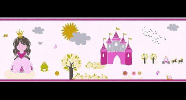 PRINSESSEN BEHANGRAND | Kinderkamer - meerkleurig roze - A.S. Création Only Borders