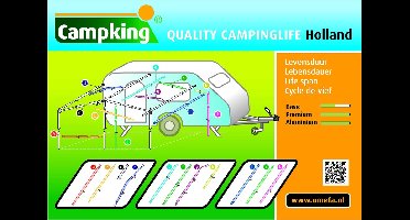 Campking daksteun gebogen staal 22/19 - 170-250 cm D