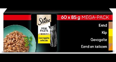 Sheba Kattenvoer - Mini Filets - Gevogelte in Saus - 60x85g Mega-Pack
