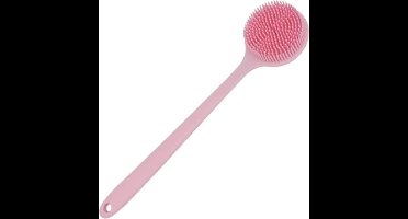 Scoby - Rugborstel - Lichaamsborstel - Doucheborstel - Body Brush - Siliconen Scrubborstel - Met Ophangoog - Roze