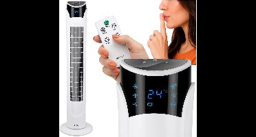 Ruhhy Kolomventilator wit 83 cm met timer, LED-display, oscillatie en 3 standen
