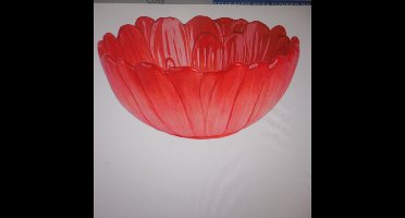 Schaaltje Flower Rood 13x13xh6cm Rond Do Lomiet