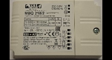 TCI 137968/218 | MBQ 218/2 | EVSA elektronisch voorschakelapparaat voor PLC lampen | opbouw met trekontlasting