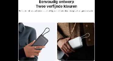 Xiaomi Powerbank 20000mAh – 22.5W Snelladen – Geïntegreerde USB-C Kabel – Lichtgrijs