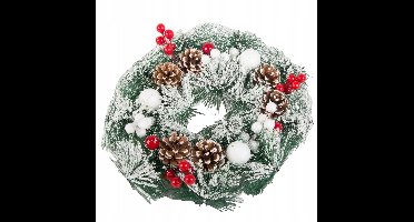 Hangzhou A Link Star - Kerstkrans - 20 cm - Met Versiering - Natuurlijke Dennenappels