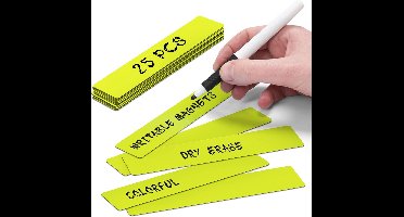 Beschrijfbare Magnetische Strips 25 Stuks - Ideaal voor Whiteboards en Koelkasten