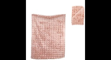 Deken polyester roze - Plaid polyester 170x130x2cm