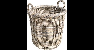 Hoge Ronde Mand Ø41xH40 cm - Rotan Plantenmand - Houtmand