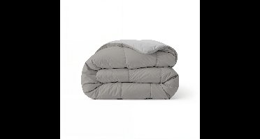 Zelesta Comfort Duo Dekbed zonder overtrek - Wasbaar Hoesloos dekbed - Met vaste overtrek - 2 in 1 - Grijs & Zacht grijs - 240x200cm