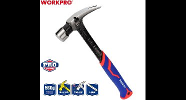 WORKPRO Professionele Klauwhamer 560 g – Gesmeed Koolstofstaal – Ergonomische Fiberglas Handgreep – Duurzaam & Roestbestendig – WP241014