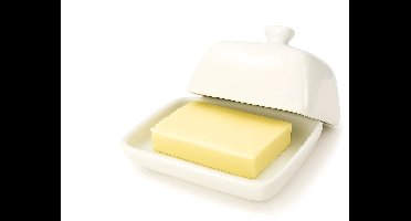 Cookinglife Botervloot Kitchen Tools Wit – Porselein 10 x 7,5 cm – Compact Formaat, Elegant & Vaatwasserbestendig