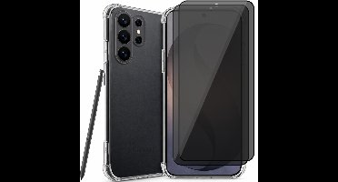 Hoesje geschikt voor Samsung Galaxy S26 Ultra - 2x Privacy Screenprotector Volledig Dekkend Glas - Shockproof Transparant