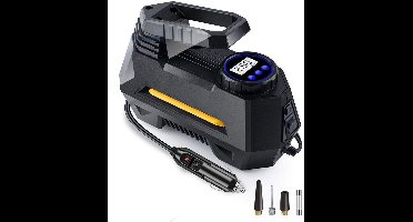 GELLDG Autoband Pomp - Luchtpomp Auto - Elektrisch Luchtcompressor - Digitaal LCD-scherm - Compact Ontwerp - Geschikt voor Auto, Fiets, Motor en Bal - Plastic - 20.4*15.7*8.9cm