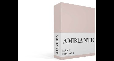 Ambiante Cotton Uni hoeslaken - Eenpersoons - Light Pink