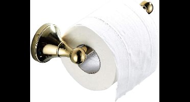 Toiletrolhouder - messing - zonder hoes - wandmontage - Gepolijst - Inschroeven - Goud