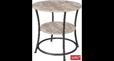 Hoppa! | Bijzettafel | Greige | Industrieel Ontwerp | 56 x 56 x 56 cm (B x D x H)