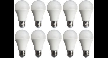LED lamp E27 A60 - 10 stuks - 10W (=80W) - Warmwit 3000K