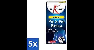 5 x Lucovitaal - Pre & biotica supplementen - Bioticomel - 20 Miljard Bacteriën - 90 Capsules - Darmgezondheid - Darmflora - biotica supplementen - Prebiotica - Spijsvertering