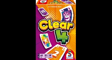 Schmidt® - CLEAR 4 - Snel kaartspel - Actiespel met PUSH en JOKER kaarten - vanaf 8 jaar - 2-4 spelers