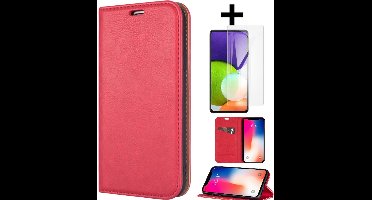 Rico Vitello Magnetische Wallet case Geschikt voor Samsung Galaxy A70 Kleur Rood + gratis screenprotector