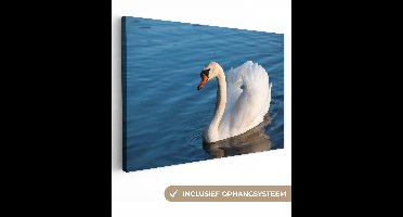 OneMillionCanvasses - Canvas - Schilderij - Zwaan - Vogel - Water - Landschap - Foto op canvas - Canvas doek - 120x80 cm - Wanddecoratie vogels