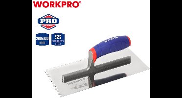 WORKPRO WP323003 – Pleisterspaan 280 × 130 mm – 10 × 10 mm Vertanding – RVS & Softgrip