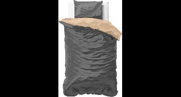 Dreamhouse Twee Kleuren Beauty Skin Care Dekbedovertrek - Eenpersoons - 140x200/220 + 1 kussensloop 60x70 - Antraciet/Taupe