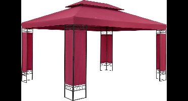 Casaria Paviljoen Elda 3x4m - UV-bescherming 50+/Zijpanelen - Rood