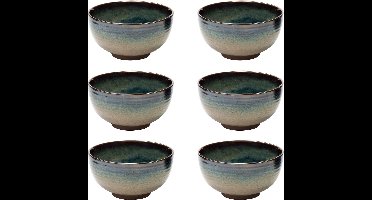 Cosy & Trendy Okarito Lagoon Kommetjes - Zand/Blauw - Ø12x(H)6,8cm ( Set van 6 )