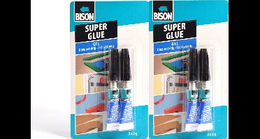 4 Stuks Bison Super glue - Secondelijm 4 X 2g  - Extra sterk