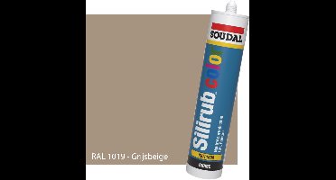 Siliconen Kit Sanitair - Soudal - Keuken - Voor binnen & buiten - RAL 1019 Grijsbeige - 300ml koker