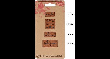 Opry Skai-leren labels made by mama - 1 set van 4 stuks