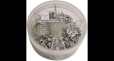 Vogt Verbindungstechnik 625388 Assortiment adereindhulzen 0.5 mm², 0.75 mm², 1 mm², 1.5 mm², 2.5 mm² Ongeïsoleerd Metaa