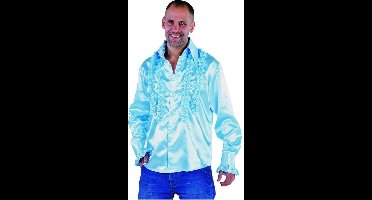 Ruche blouse overhemd blauw heren