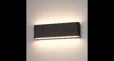HOFTRONIC - Dallas XL LED Wandlamp up & down light - Zwart - IP54 voor binnen en buiten - 3000K warm wit licht - tweezijdig - Buitenlamp - LED Tuinverlichting