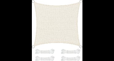 Hoppa! - Zonnescherm 4 x 4 m - PES-polyester, 93% UV-bescherming, beige