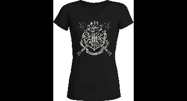 Harry Potter - 4 Houses Emblems Black Women T-Shirt XL