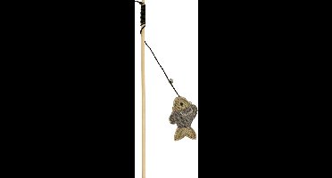 Duvoplus - Speelgoed Voor Dieren - Kat - Canvas Speelhengel Vis 40x6,8x4cm Grijs - 1st