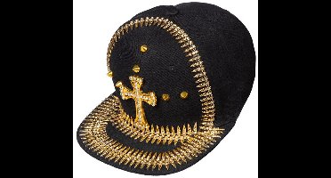 Baseball Pet Kruis Zwart-Goud