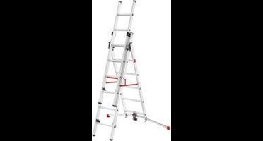 Hailo Alu-Kombileiter ProfiLOT S100, 2 x 6 + 1 x 5 Sprossen
