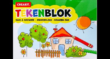 CREAKIT. Tekenblok A4 – Tekenpapier – A4 Formaat – 24 Vellen – 120 gram – Wit papier