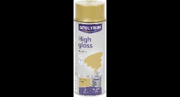 Spectrum - Spuitverf Goud | Spuitlak | Spuitbus | Goud Hoogglans |Sneldrogend | Binnen & Buiten| 400ml