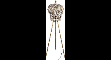 PTMD Loraz Staande Lamp - H130 x Ø37 cm - Ijzer - Goud/Grijs - Vloerlamp