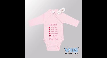 VIB® - Rompertje (overslag) Luxe Katoen - Baby Rules (Roze) - Babykleertjes - romper - rompertjes - rompertjes met tekst - baby cadeau - baby aankondiging - overslagromper