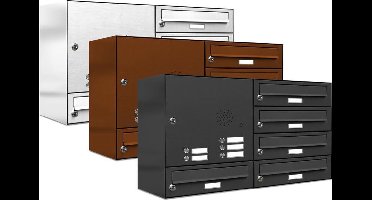 Brievenbus 5 klein type 2_Brievenbus met intercompaneel _5_adressen__RVS