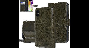 UNIQ Accessory Donkergroen hoesje iPhone X-Xs - Book Case - Zachte huid